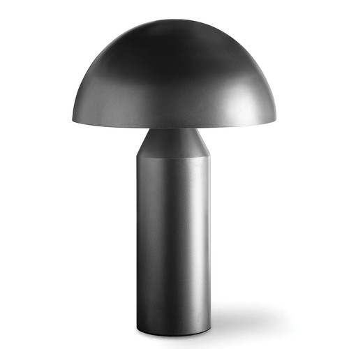 modern black table lamp with a metal shade